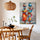 African wall art, two women with jars, colorful attire, modern global-inspired decor