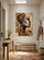 Tableau africain profil féminin mosaïque dorée motifs ethniques décoration salon contemporain