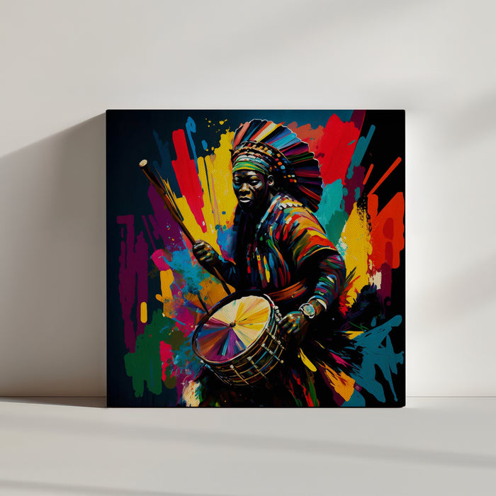 Colorful African musician poster print