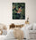Adult bedroom wall art with a fox blending into leaves, calming woodland decor