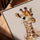 Watercolor baby giraffe canvas wall art for living room with golden oak frame