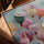 Capsules de lotus pastel tableau pour salon cadre chêne doré