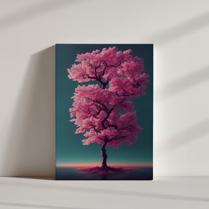 Stunning photo of a pink Japanese cherry blossom tree isolated on a white background
