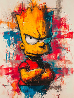 Street art, Bart Simpson, vibrant graffiti.