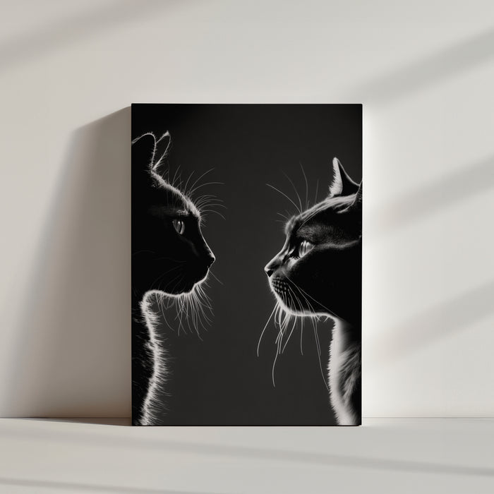 Cinematic cat photography canvas wall art
