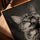 Chat punk noir et blanc tableau pour bureau industriel