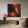 Red, yellow and black abstract horse wall art for modern living room decor