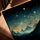 Starry sky mountain wall art for Scandinavian dining room decor