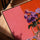 Nature morte citrons fleurs violettes tableau salon cadre chêne doré