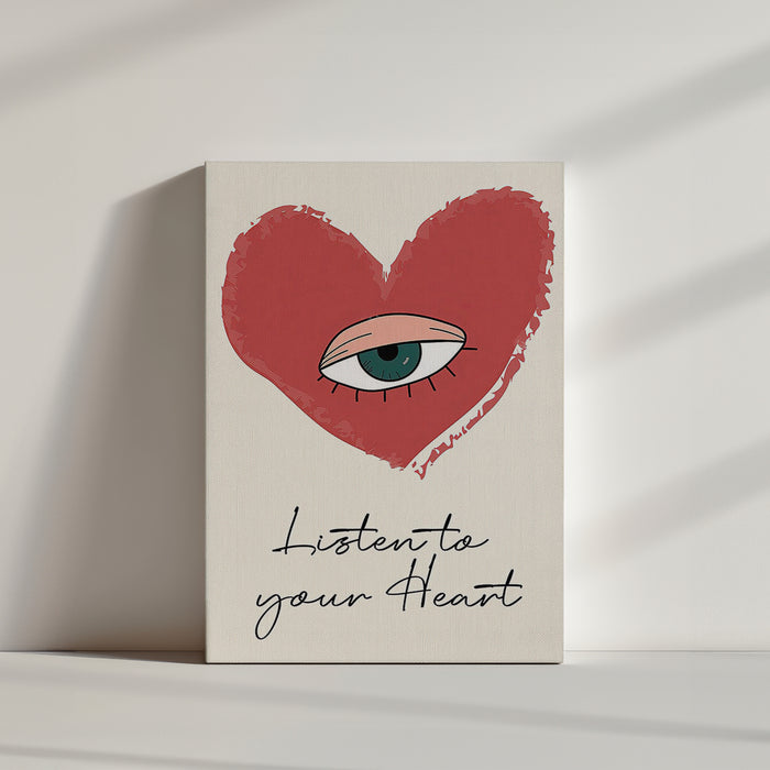Red heart poster for teen girl’s bedroom wall decor
