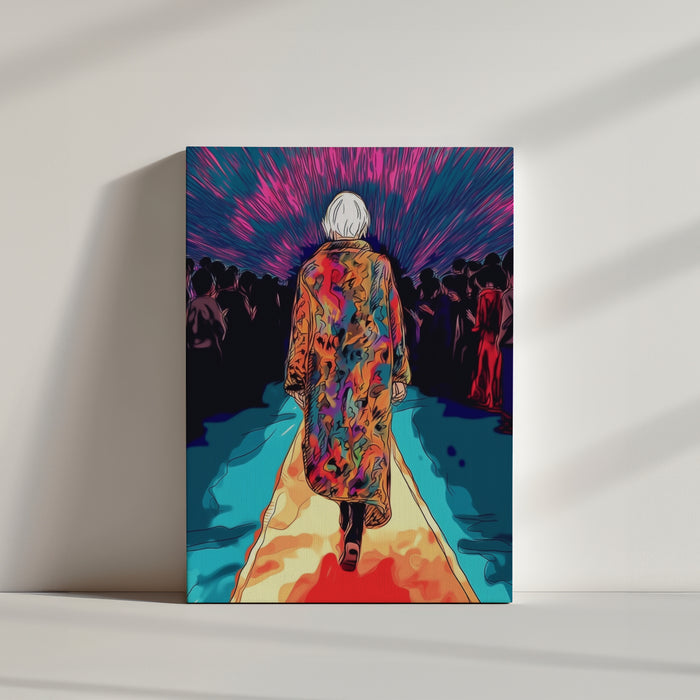 tableau coloré, défilé de mode, illustration