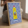 Tableau cuisine Harissa pop art zellige bleu présenté en décoration murale salon moderne