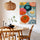 Tableau cuisine parasols colorés motifs géométriques pour décoration murale salon salle à manger moderne