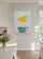 Tableau cuisine tasses empilées colorées scandinave pour décoration murale coin café moderne