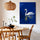 Elegant swan painting–style canvas, minimalist blue and gold artwork for modern home decor