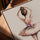 Ballerina in tutu framed wall art for living room, golden oak frame