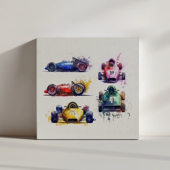 Tableau decoration de chambre d'enfant voiture de course de collection