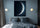 Calming lunar landscape bedroom wall art, soothing night sky print designed to promote better sleep