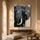 Cuadro de elefante negro y beige estilo street art grunge para decoración de pared en salón moderno
