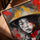 Japanese girl portrait with conical straw hat, street art canvas for living room