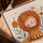 Floral jungle lion kids wall art for living room with golden oak frame