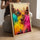 Tableau ethnique temples indiens poudres Holi colorées décoration murale salon moderne