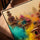 Tableau ethnique temples indiens et poudres colorées Holi sur toile décoration salon moderne