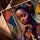 Tableau portrait femme africaine coloré pour bureau minimaliste