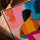 Colorful abstract painting of a curvy woman for Scandinavian office wall decor