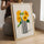Tableau fleurs tournesols jaunes vase graphique décoration salon moderne cadre bois