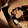 Geisha canvas with sakura cherry blossoms for living room, golden oak frame