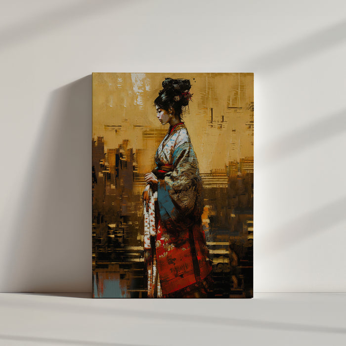 reproduction sur toile peinture geisha ambiance zen et relaxante