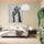 Black and white giraffe wall art for a serene, modern bedroom, animal wall decor