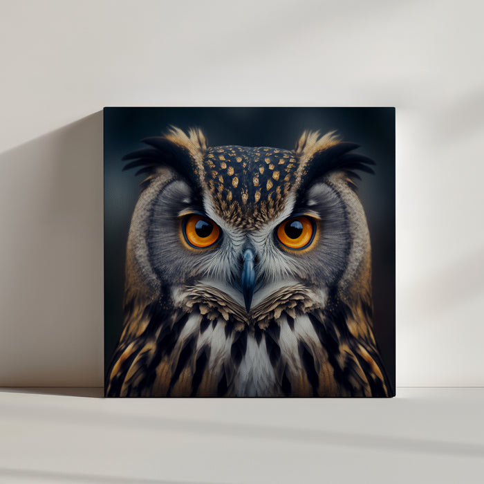 Tableau Hibou au regard intense et pénétrant.