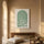 Islamitische wanddecoratie Alhamdulillah wit op saliegroen voor woonkamer, spirituele sfeer