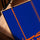 Tableau islamique calligraphie arabe orange bleu royal décoration salon moderne cadre chêne doré