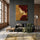 Tableau japonais geisha profil chignon bordeaux et or décoration murale salon élégant