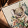Tableau koala aquarelle fleurs sauvages pour salon scandinave