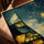 Louvre Pyramid night canvas print, Paris wall decor for a modern living room
