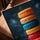 Rainbow macarons wall art poster for Scandinavian Nordic kitchen decor