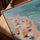 Tableau mer plage parasols colorés impressionniste décoration salon style estival chaleureux