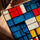 Geometric Mondrian-inspired painting in primary colors, ideal wall art for industrial loft or modern living room
