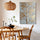 Textured birch trunk and golden leaves, contemporary canvas wall art for dining room