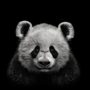 Black and white panda photo canvas