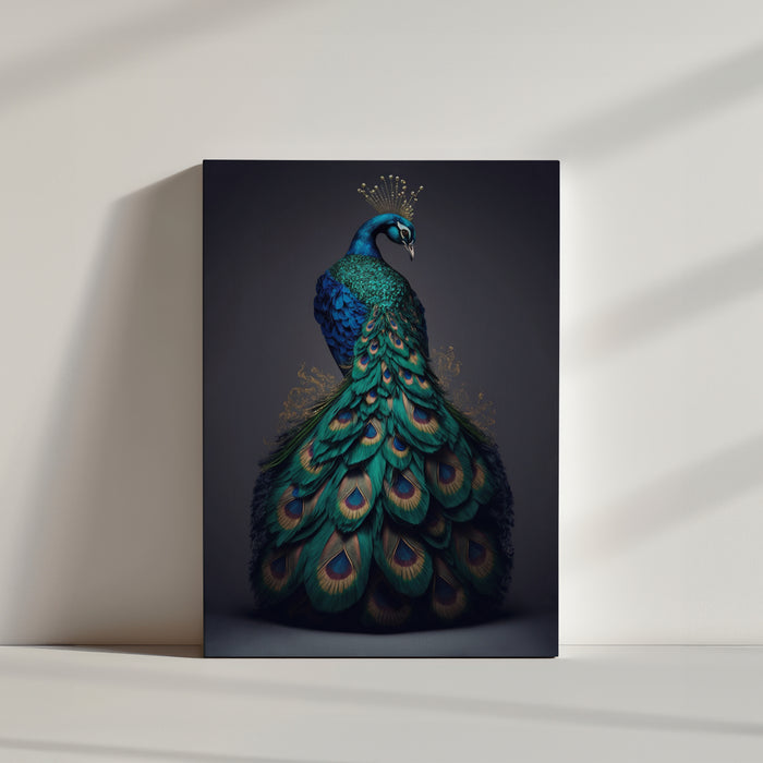 Realistic Photo of a Majestic Blue Peacock