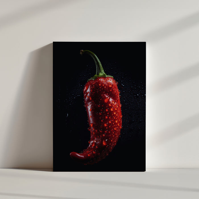 Red chili pepper canvas wall art for kitchen decor