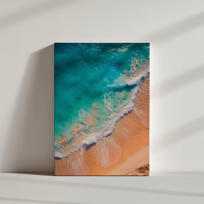 Serene beach wall art illustration showcasing natural beauty