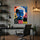 Tableau street art portrait Einstein bleu pop art urbain décoration murale moderne style graffiti