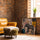 Tableau street art éléphant zèbre graffiti multicolore décoration salon urbain mur brique fauteuil cuir