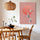 Tableau zen trois grues blanches cercle corail décoration murale salon moderne apaisant